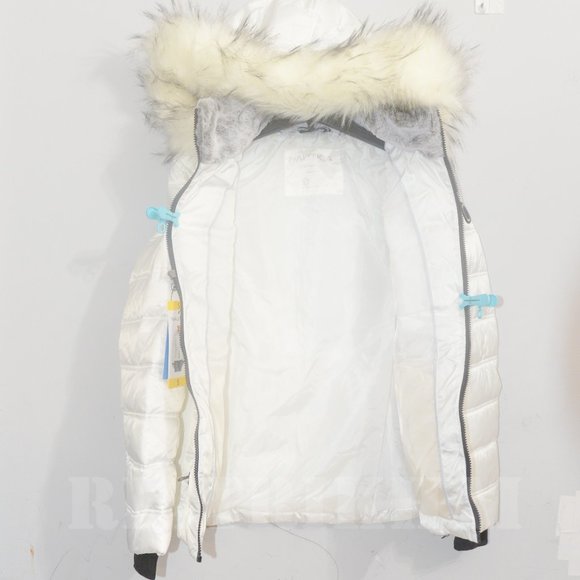 NWT Nautica Women's Zip Off Hood Faux Fur Trim Puffer Jacket WHITE - Picture 9 of 13